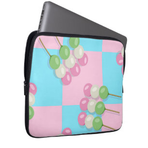 Pastel Roze Blauw Geruite Dango Electronics Bag Laptop Sleeve