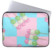 Pastel Roze Blauw Geruite Dango Electronics Bag Laptop Sleeve (Voorkant)