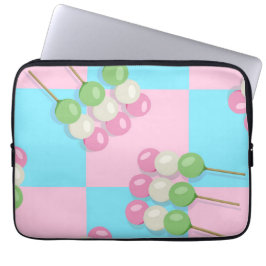 Pastel Roze Blauw Geruite Dango Electronics Bag Laptop Sleeve