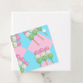 Pastel Roze Blauw Geruite Dango Favoriet Tags Bedankjes Labels
