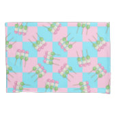 Pastel Roze Blauw Geruite Dango Kussensloop (Voorkant)