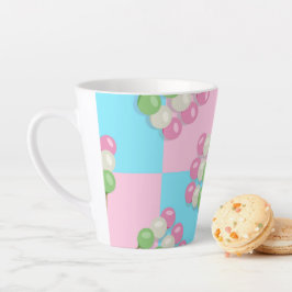 Pastel Roze Blauw Geruite Dango Latte Mok