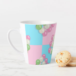 Pastel Roze Blauw Geruite Dango Latte Mok