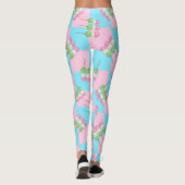 Pastel Roze Blauw Geruite Dango Leggings (Achterkant)