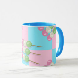 Pastel Roze Blauw Geruite Dango Mok