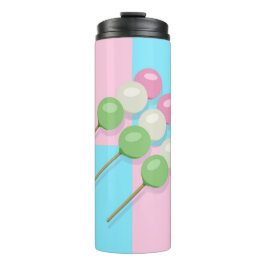 Pastel Roze Blauw Geruite Dango Thermal Tumbler Thermosbeker