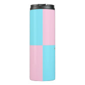 Pastel Roze Blauw Geruite Dango Thermal Tumbler Thermosbeker (Achterkant)