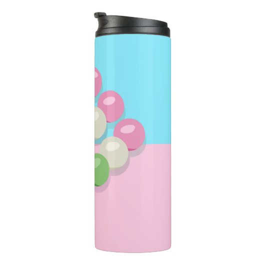 Pastel Roze Blauw Geruite Dango Thermal Tumbler Thermosbeker (Geroteerd rechts)