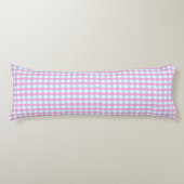 Pastel Roze Blauw Gingham Plaid Lichaamskussen (Voorkant)