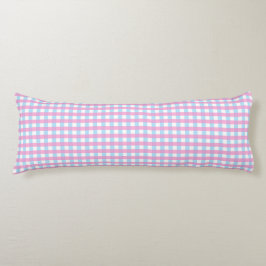 Pastel Roze Blauw Gingham Plaid Lichaamskussen