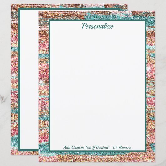  pastel roze blauw glitter gepersonaliseerd (Voorkant / Achterkant)