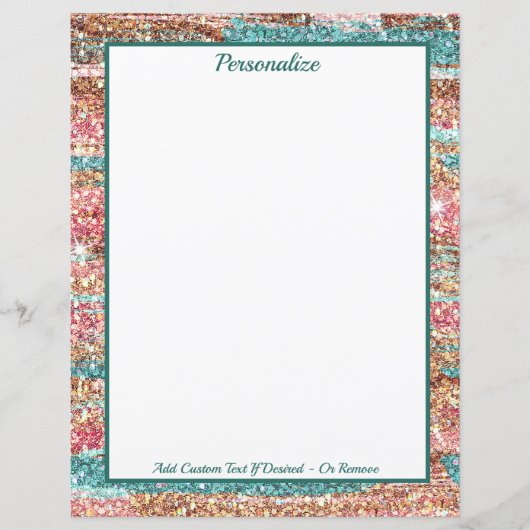  pastel roze blauw glitter gepersonaliseerd (Voorkant)