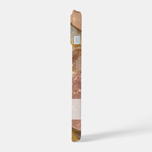 Pastel Roze, Blauw, Goud & Zilver Glitter iPhone 15 Case (Linkerkant)