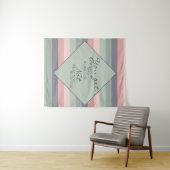 Pastel Roze Blauw Groen Striped Motivatie Gezegde Wandkleed (In Situ (horizontaal))