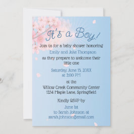Pastel Roze Blauw Groen Zwanger Baby Boy Douche Kaart