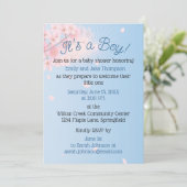 Pastel Roze Blauw Groen Zwanger Baby Boy Douche Kaart (Staand voorkant)