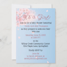 Pastel Roze Blauw Groen Zwanger Meisje Douche Kaart