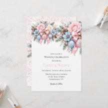 Pastel Roze Blauw Kerst Huwelijk