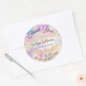 Pastel Roze Blauw Opal Hartelijk dank Ronde Sticker (Envelop)