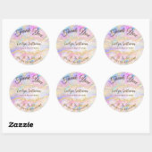 Pastel Roze Blauw Opal Hartelijk dank Ronde Sticker (Vel)