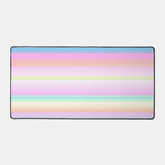 Pastel roze blauw schattig kleur gestreept bureaumat (Voorkant)
