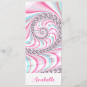 Pastel Roze Blauw Spiral Fractal Bladwijzer (Voorkant)