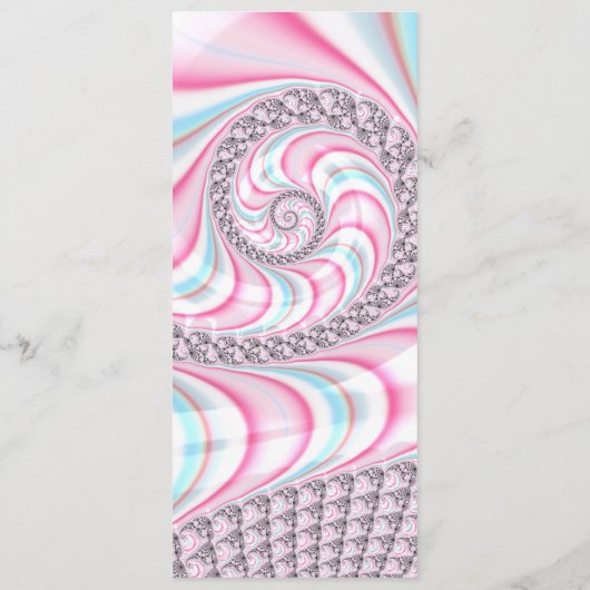 Pastel Roze Blauw Spiral Fractal Bladwijzer (Achterkant)