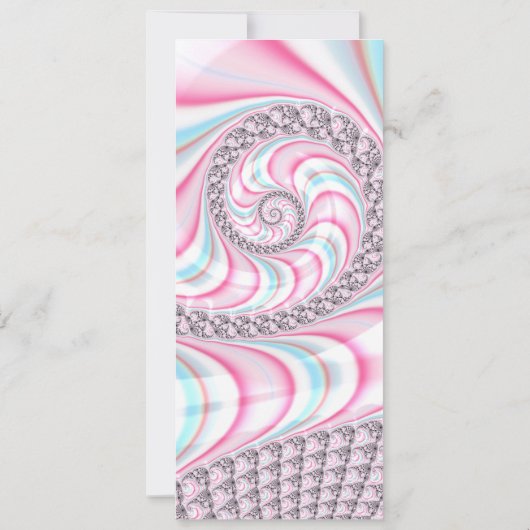 Pastel Roze Blauw Spiral Fractal Bladwijzer (Achterkant)