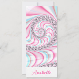 Pastel Roze Blauw Spiral Fractal Bladwijzer
