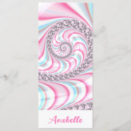Pastel Roze Blauw Spiral Fractal Bladwijzer