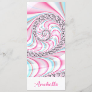 Pastel Roze Blauw Spiral Fractal Bladwijzer