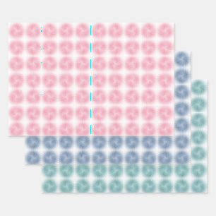 Pastel Roze Blauw Teal Groen Werveling Inpakpapier Vel