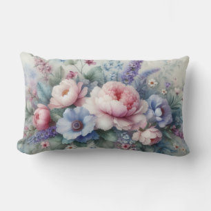 PASTEL ROZE BLAUW & WITTE BLOEMEN KUSSEN