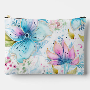 Pastel Roze & Blauwe Bloemen Etui