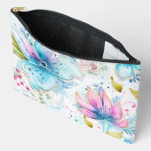 Pastel Roze & Blauwe Bloemen Etui (Open)