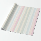 Pastel Roze Blauwe Breedband Cadeaupapier (Uitgerold)