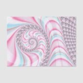 Pastel Roze Blauwe Candy Cane Spiraal Fractal Tissuepapier (Voorkant)
