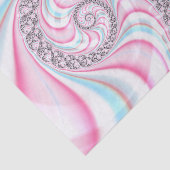 Pastel Roze Blauwe Candy Cane Spiraal Fractal Tissuepapier (Detail)