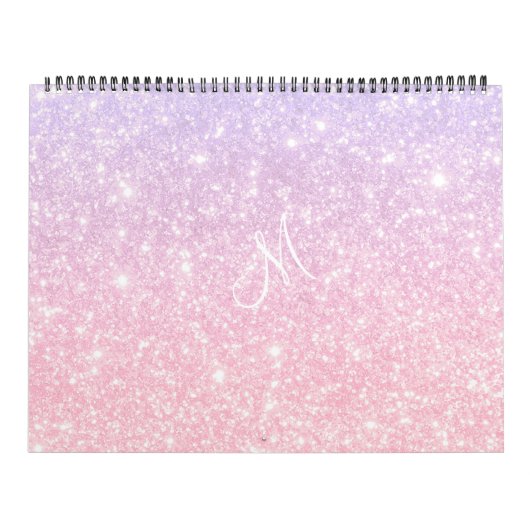 Pastel Roze Blauwe Glitterij     Kalender (Hoes)