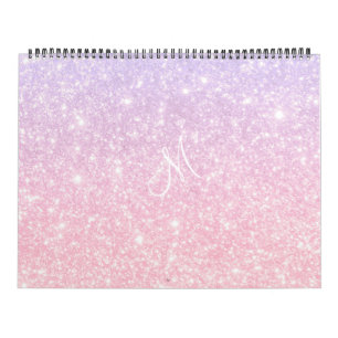 Pastel Roze Blauwe Glitterij Kalender