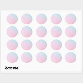 Pastel Roze Blauwe Gradiënt Aangepast rendement Ronde Sticker (Vel)