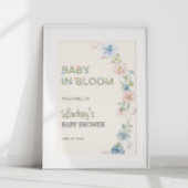 Pastel Roze Blauwe Lente Baby in Bloom Baby shower Poster