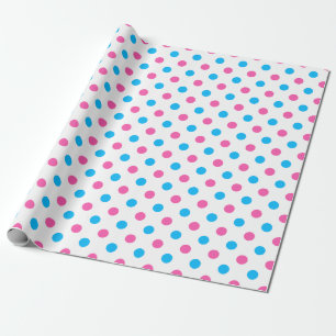 Pastel Roze Blauwe Stippenpatroon Cadeaupapier