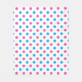 Pastel Roze Blauwe Stippenpatroon Fleece Deken (Voorkant)