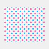 Pastel Roze Blauwe Stippenpatroon Fleece Deken (Voorkant (Horizontaal))