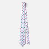 Pastel Roze Blauwe Stippenpatroon Stropdas (Voorkant)