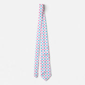 Pastel Roze Blauwe Stippenpatroon Stropdas (Achterkant)