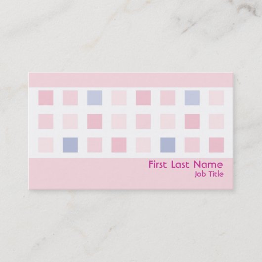 Pastel roze blauwe vierkanten algemene aangepaste visitekaartje (Voorkant)