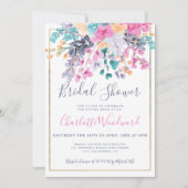 Pastel roze blauwe waterverf vrijgezellenfeest kaart (Voorkant)