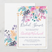 Pastel roze blauwe waterverf vrijgezellenfeest kaart (Voorkant / Achterkant)